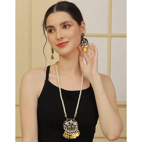 KHOJ.CITY Jewellery Ivory Classic Multi Color Handmade (Necklace set ...