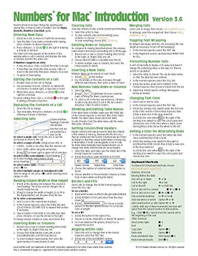 Buy Numbers for Mac Quick Reference Guide, version 3.6 Introduction ...