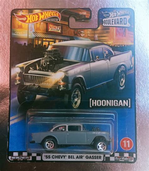 HOT WHEELS Hoonigan 55 Chevy Bel Air Gasser Real Riders Metal Die Cast ...