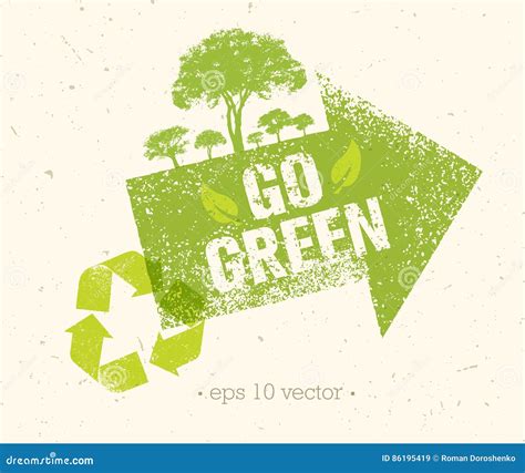 Go Green Recycle Reduce Reuse Eco Poster Concept. Vector Creative ...