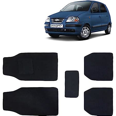 Autokaar Rubber Car Foot Mat for Hyundai Santro Xing (Set of 5, Black ...