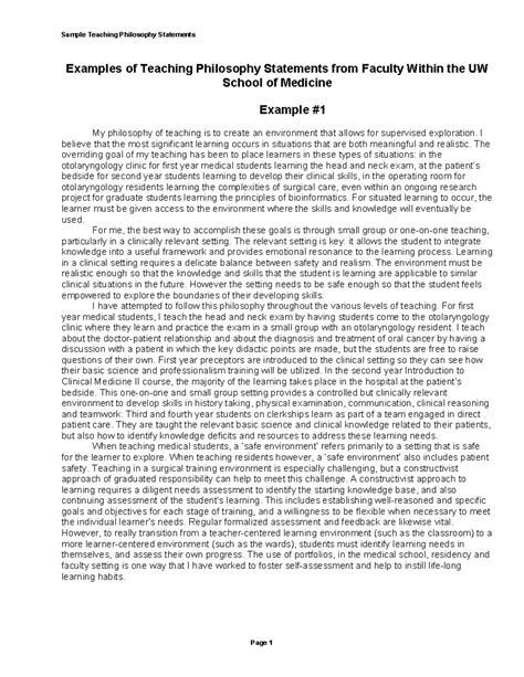 Philosophy Statement Examples 的图像结果