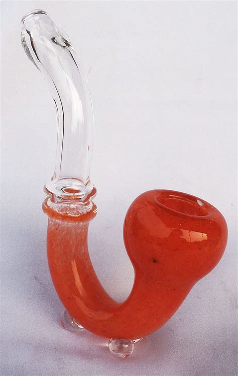 Buy Cigar Pipe Glass Smoking Pipe Standing Pipe 5'' Orange col. (Orange ...