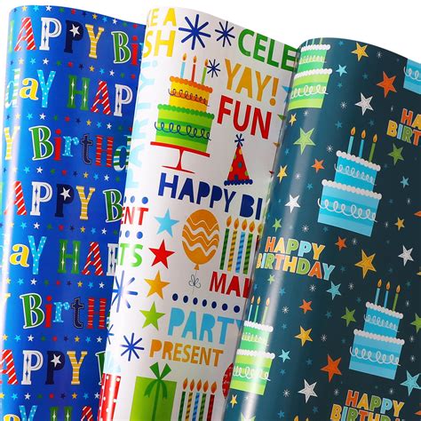 Walmart Birthday Gift Wrapper for Children - 3 Styles, 6 Large Sheets ...
