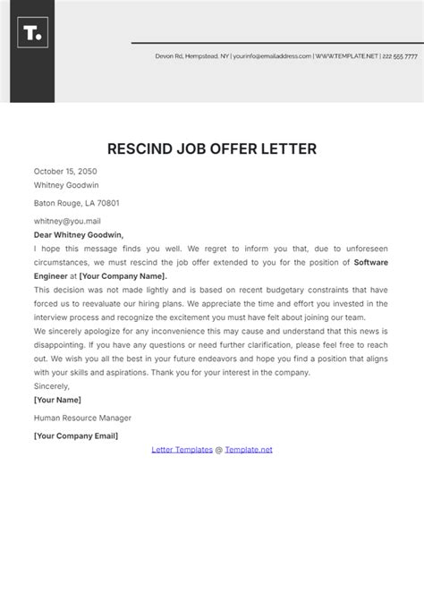 Free Accountant Job Offer Letter Template to Edit Online