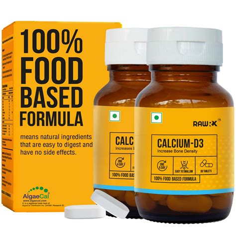 Buy RAWRX PLANT-BASED CALCIUM TABLETS WITH VITAMIN C & D3, 30 TABLETS ...