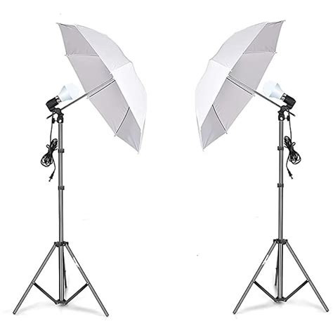 HIFFIN® E27 Studio Single Holder KIT Umbrella White + Studio Light Sta