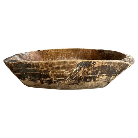 Vintage Wood Trough Decorative Bowl For Sale at 1stDibs
