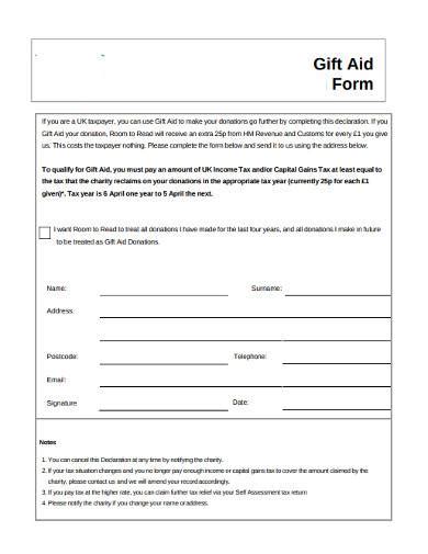 Image result for Downloadable Gift Aid Form