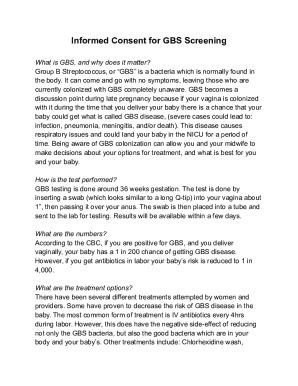 Fillable Online Group B Strep (GBS) Information and Informed Choice ...