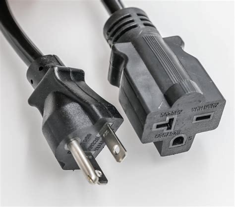 China USA American and Canada 110V UL NEMA 5-15 Power Extension Cord ...
