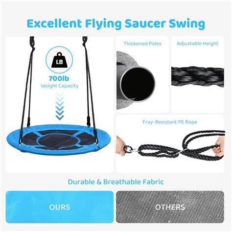 Trekassy 440lbs Metal Swing Sets with 40" Saucer Tree Swing and Heavy ...