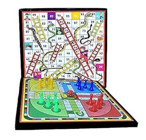 Buy PMG Wooden Board Ludo Snakes & Ladders 12-12 Inches (Multicolour ...