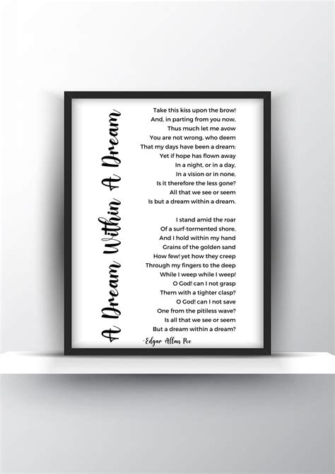 A Dream Within A Dream Poem By Edgar Allan Poe Unframed And Framed Wall ...