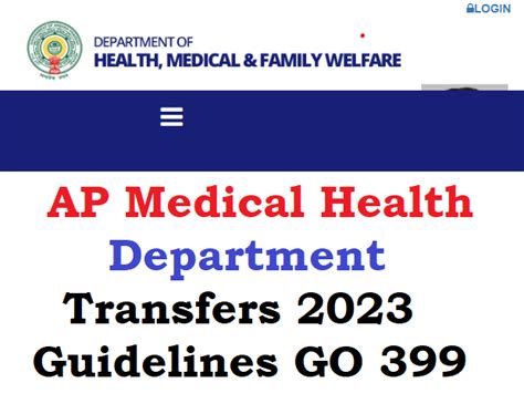 AP Medical Health Department Transfers 2023 Guidelines GO 399 ...