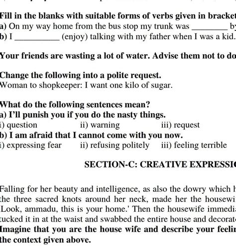 fill in the blanks with suitable forms of verbs given in brackets I ...