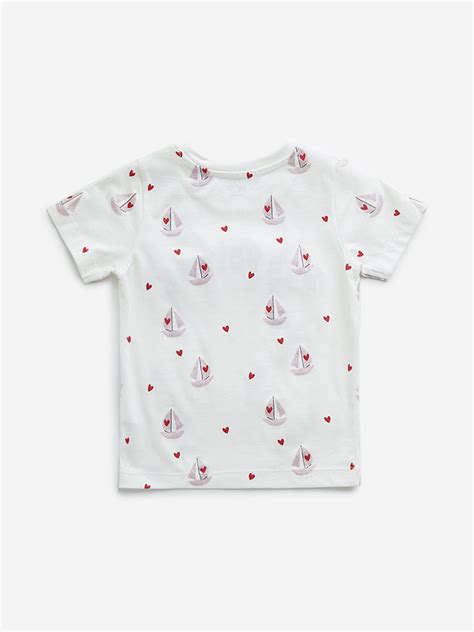 Buy HOP Kids Off-White Text-Printed Cotton T-Shirt from Westside