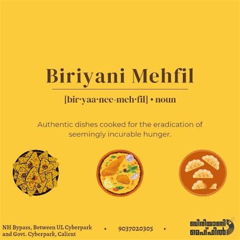 Menu at Biriyani Mehfil, Kozhikode