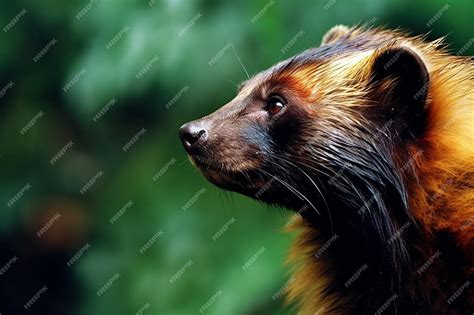 Premium AI Image | Fierce Vigilance Wolverine Looking Out for Prey