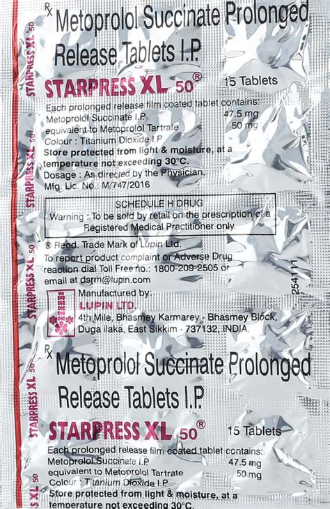Starpress XL 50 Tablet: Uses, Side Effects, Price, Dosage & More Info ...
