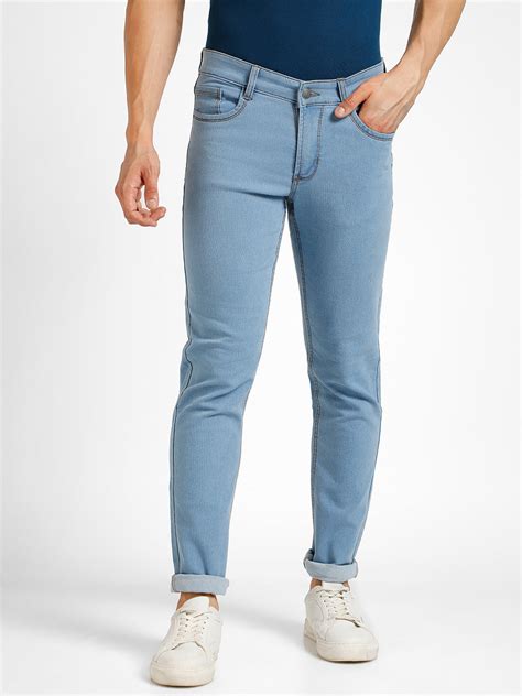 Men's Light Blue Slim Fit Washed Jeans Stretchable – Urbano Fashion