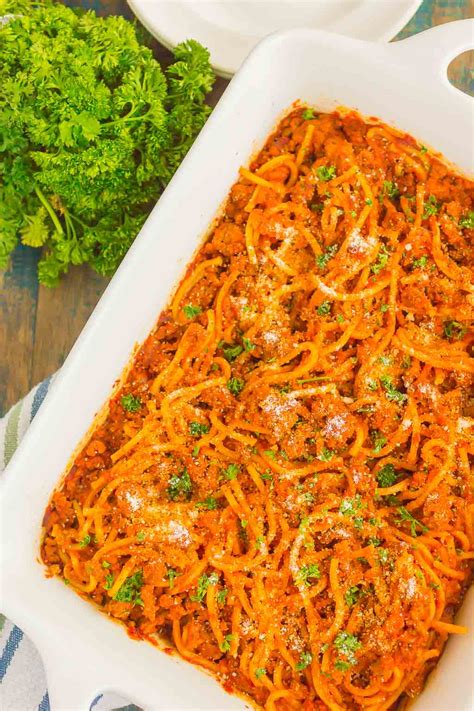 Easy Baked Spaghetti Recipe - Pumpkin 'N Spice