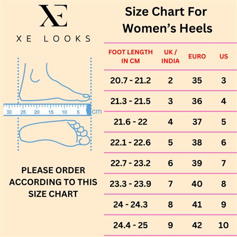 SIZE CHART FOR HEELS (GROUP SL 14 5 inch heel) – XE Looks