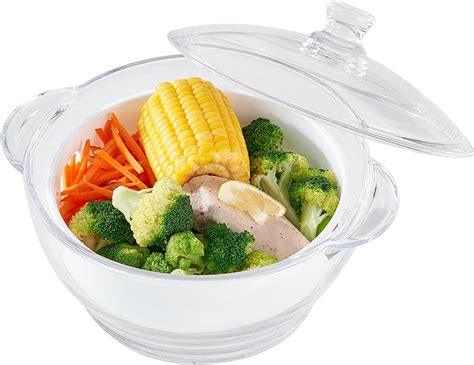 Amazon.com: Glass Microwave Steamer for Vegetables, Broccoli, Fish ...