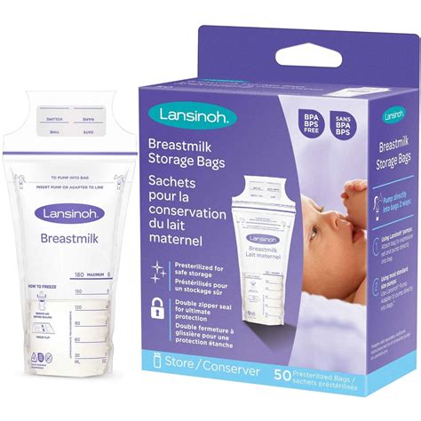 Lansinoh Breastmilk Storage Bags - 50 Count, Pre-Sterilized, BPA Free ...
