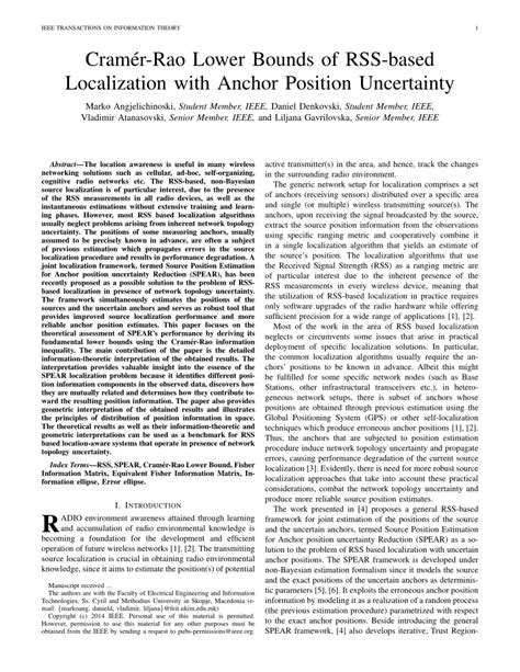 Image result for Cramer-Rao Lower Bounds