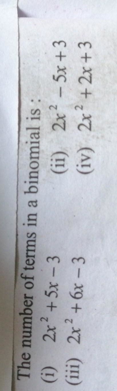 No of terms in a binomial - Brainly.in