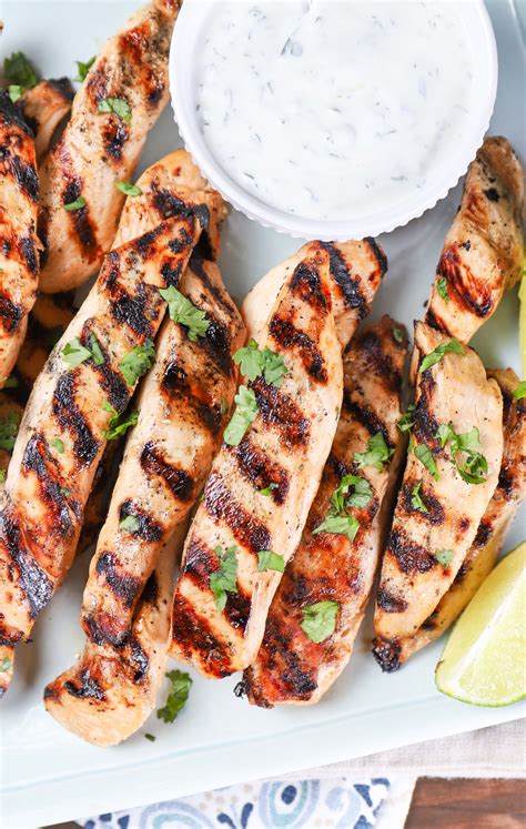 Grilled Pineapple Chicken Strips with Creamy Lime Dipping Sauce (Two ...