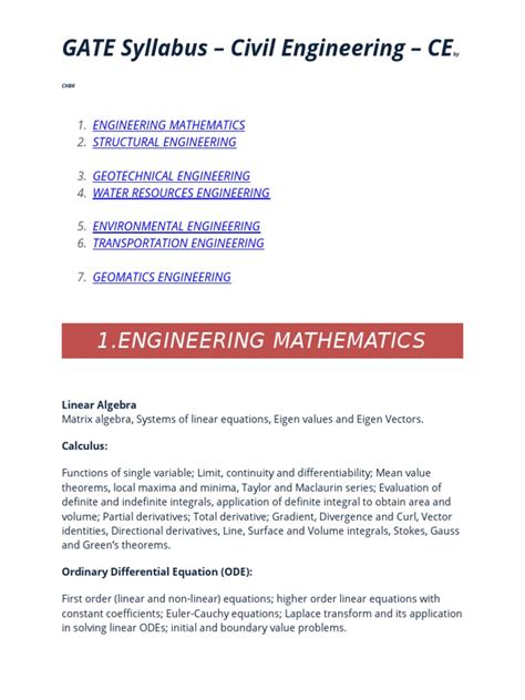 Image result for Gate Syllabus for Civil Engineering