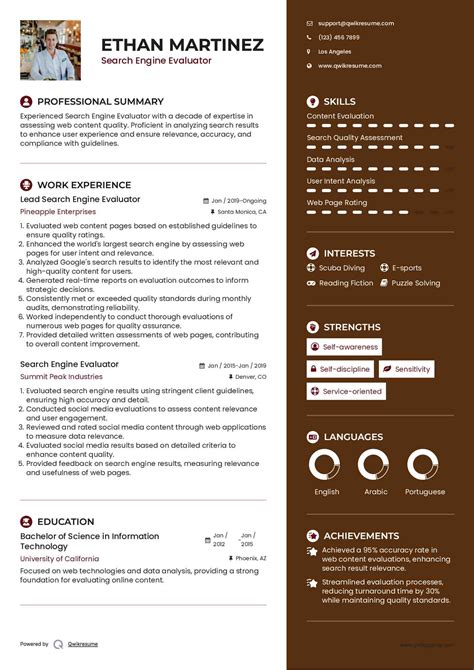 10+ Search Engine Evaluator Resume Samples & Templates for 2025