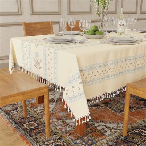 Anti Skid & Water resistant Linen textured Premium table cover ...