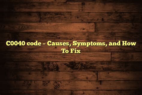 Trouble Code C0040 的图像结果