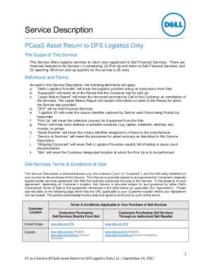 Fillable Online PC as a Service (PCaaS) Asset Return to DFS Logistics ...