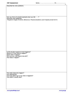 CBT Assessment - Fill and Sign Printable Template Online