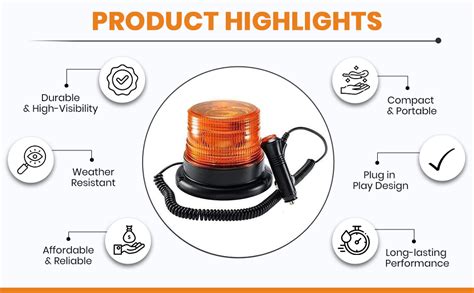 AutoBizarre 12V/24V Revolving Amber Yellow Orange Emergency Clearance ...