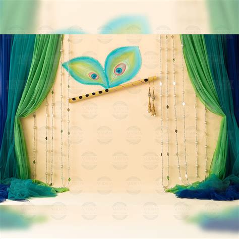 Janmashtami - Printed Backdrop - Fabric - 5 by 6 feet – Madras Prop Store