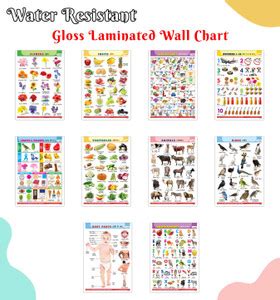 Fun Educational Chart Collection for Kids : Alphabet, Fruits ...