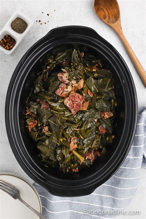 Crock Pot Collard Greens Recipe - Eating on a Dime