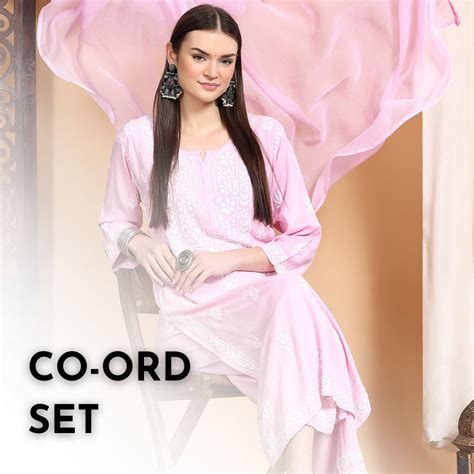 Buy Premium Cotton Co-Ords Sets for Women - Poshak Chikan Studio