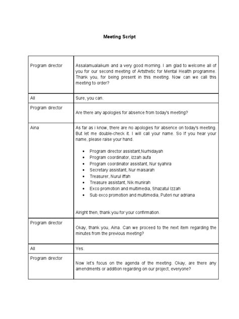 Image result for Sample Meeting Conversation Script