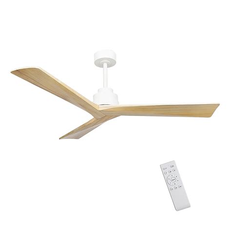 Huluwat 52 inch wood ceiling fan no light 3 reversible blades 6 speed ...