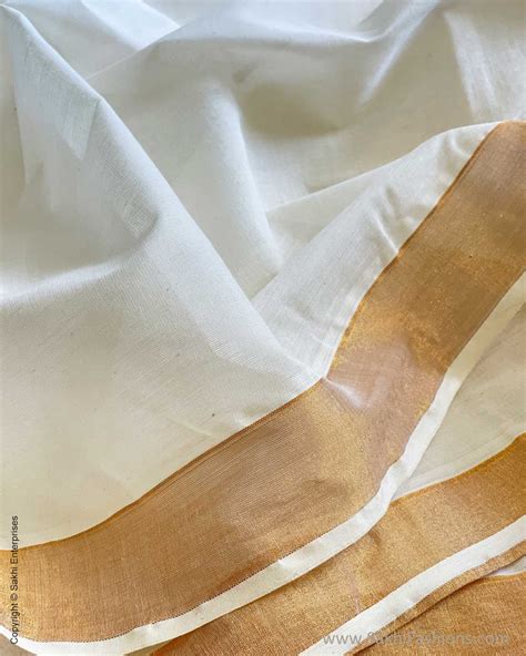 DP-W00293 Cream & Gold Kasavu Sari – sakhifashions