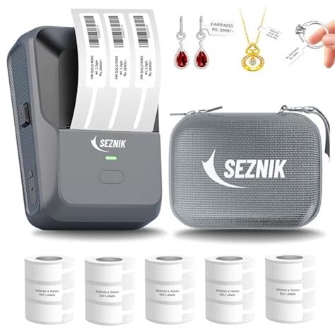 SEZNIK Jewellery Label Printing Kit – Josh Bluetooth Thermal Label ...