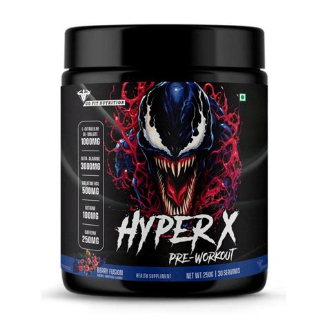 Hyper X Pre Workout (Berry Fusion, 30 Servings, 250G)| 250Mg Caffeine ...