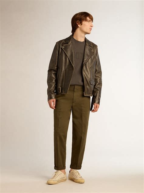 Military-green Golden Collection chinos | Golden Goose