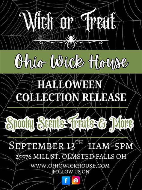Wick or Treat! Ohio Wick House Halloween Release, 25576 Mill Street ...